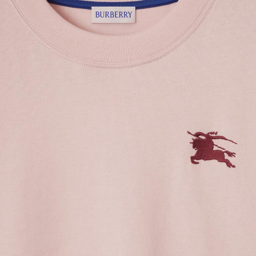 BURBERRY 巴宝莉 女士马术骑士徽标刺绣棉质圆领短袖T恤 粉色 8111944 C2989 商品图1
