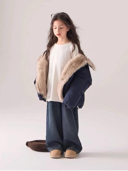 STT【儿童座山雕大毛领加厚棉服】把“暖贵松弛感”焊在身上~超大毛领+加厚夹棉的双重保暖，毛茸茸裹住身体，夹棉厚度零下都不怕，暖乎乎还不臃肿~ 商品图6