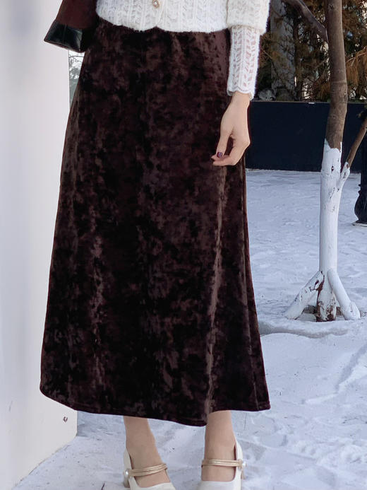 【百图lulu定制】【墨染鱼尾裙】新中式 水墨提花 加绒 鱼尾半裙 商品图9