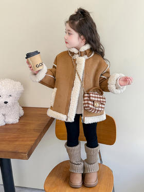 【柔软面料亲肤舒适❗️做工细致安心穿着】女小童加绒加厚外套冬季2025新款儿童小女孩洋气韩版保暖冬装上衣。jc