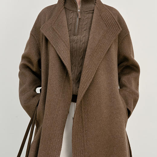 NEELLY纳俪商场同款冬新款复古廓形双面呢大衣女气质简约优雅外套N25111N01109 商品图2