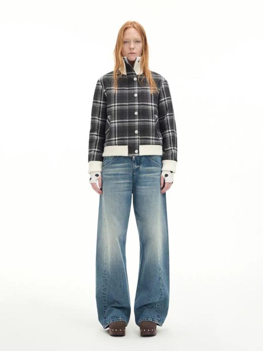 出逃赤岗西/25AWN141/做旧猫须立体裁剪弯刀牛仔裤 商品图0