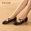 Dfuse迪芙斯2026春季新款尖头双条带铆钉甜酷朋克亮面漆皮单鞋平跟鞋DFE1111048 商品缩略图0