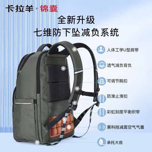 【气囊减震顶配】卡拉羊X锦囊骑士系列气囊减震电脑背包双肩包商务出差CN5215 商品图3
