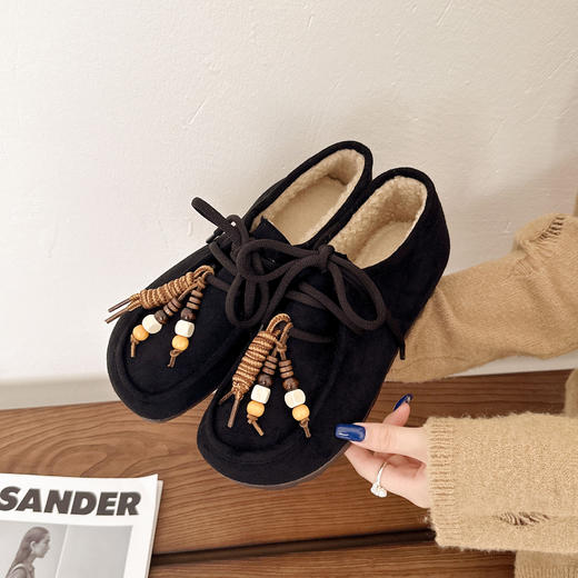 【行走舒适❗️新款勃肯鞋】质感鞋面舒适材质，轻软鞋垫亲肤贴足，走路回弹耐磨鞋底，冬季红袋鼠鞋加绒加厚保暖防滑软底豆豆休闲鞋棉鞋QQ 商品图5