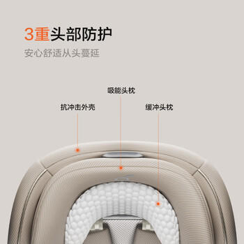 两只兔子儿童安全座椅婴儿车载可坐可躺智能通风加热 求知2光晖星曜金 商品图7