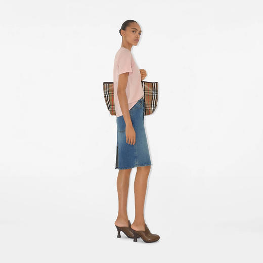 BURBERRY 巴宝莉 女士马术骑士徽标刺绣棉质圆领短袖T恤 粉色 8111944 C2989 商品图3