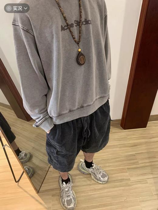 F010720砂磨重工水洗做旧纯棉圆领卫衣男女同款 商品图3