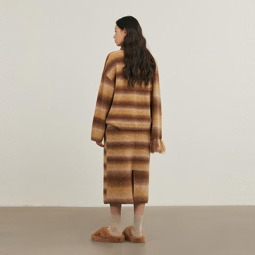 NEELLY纳俪商场同款冬季新款美拉德色系百搭针织套装女毛衣半身裙N25114Z04612 商品图1