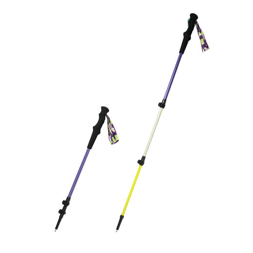 ZK青禾杖客三节伸缩碳金登山杖紫绿色 商品图1
