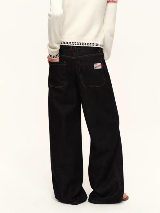 出逃赤岗西/25AWN147/复古原牛色重磅加绒斜门襟牛仔裤 商品图2