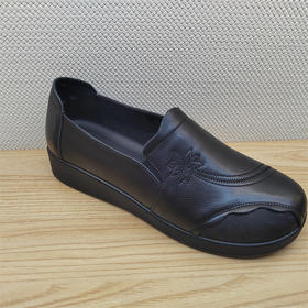 2024豪行秋冬新款243726W真皮复古休闲低跟女鞋单鞋皮鞋