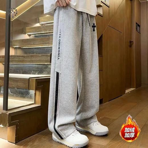 F010776新款两色高品质串标相拼加绒加厚休闲运动长裤 商品图7