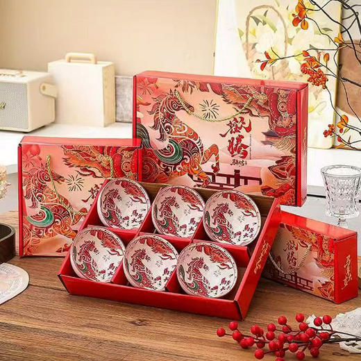 马年礼品套碗陶瓷餐具礼盒实用碗具开业送客户伴手礼碗筷套装新款新品 商品图1