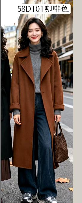 58D101腰带纯山羊绒大衣 商品图0