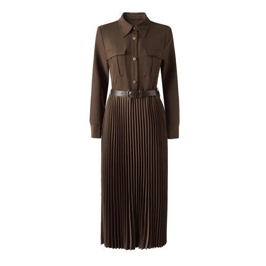 「高货wl」全新升级【铂金会员358/天猫479/差价121】(10554)洛诗琳气质衬衫连衣裙2026春季新款百搭收腰显瘦百褶裙 商品图4