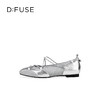 Dfuse迪芙斯2026春季新款方头羊皮网布拼接交叉绑带芭蕾舞鞋玛丽珍单鞋DFE1111090 商品缩略图14