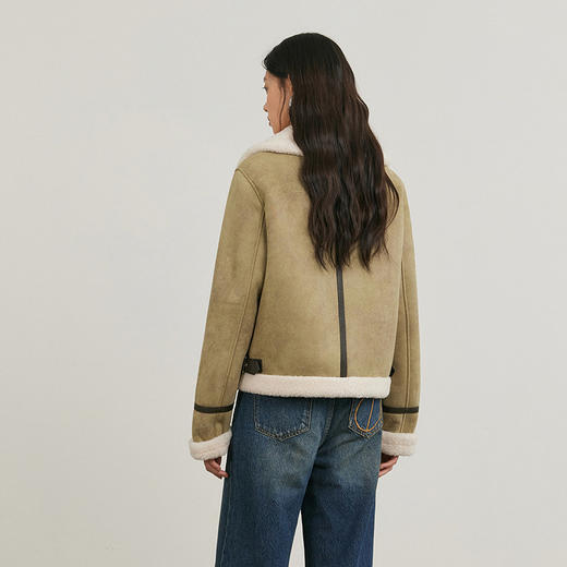 NEELLY纳俪商场同款冬新款翻领简约外套女百搭潮流时尚保暖机车服N25114C04603 商品图1