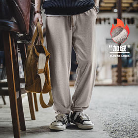 马登工装美式复古灰色刺绣卫裤休闲直筒束脚裤训练运动长裤子男秋