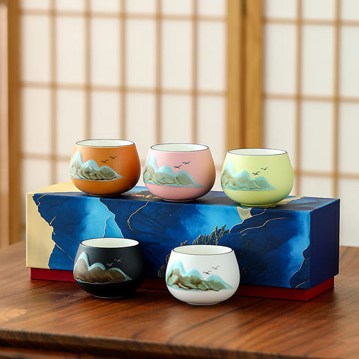 千里江山故宫文创国潮茶杯送老师长辈父母亲中秋节生日礼物伴手礼 商品图1