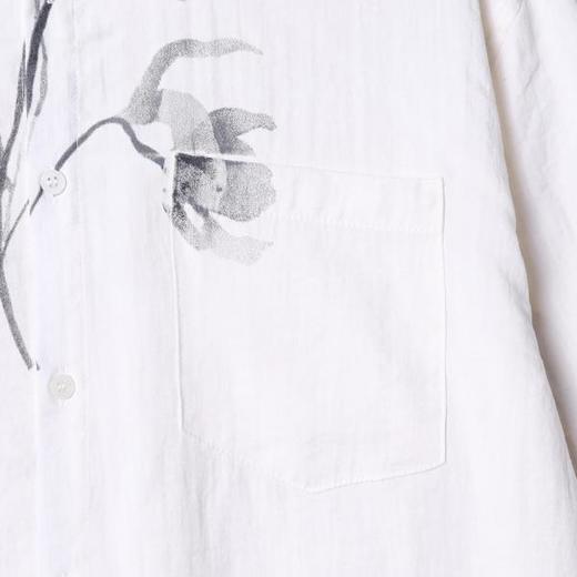 31224SDSA男士秋冬新款痞帅男装简约撞色植物花卉印花设计长袖衬衫百搭 商品图3