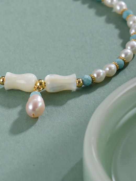 子佩集【珍爱铃兰】银S925珍珠惜王妃手链【SGB0490009】3.7mm珠镀金2601 商品图6