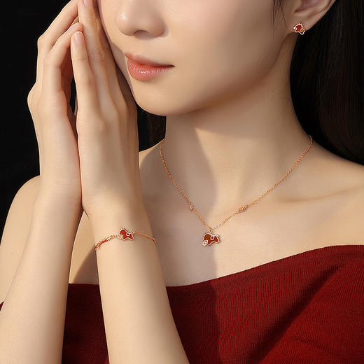 【马上暴富】925纯银钱币萌马马年独角兽耳钉【JHY-E001201M】 商品图2