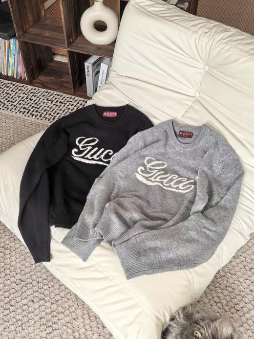 F010722艺术字母3D嵌花 logo羊毛毛衣针织衫 商品图7