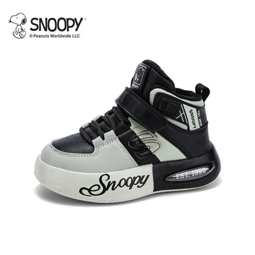 【史努比】儿童休闲鞋高帮皮面防水运动鞋男女童跑步鞋28-38 商品图9