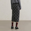 NEELLY纳俪商场同款冬新款复古格纹通勤半身裙女后开叉百搭针织裙N25114E04562 商品缩略图1