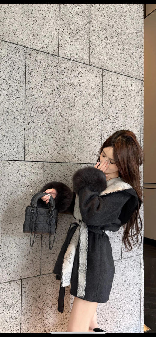 Dior 三格 磨砂黑 牛皮 戴妃包 商品图4