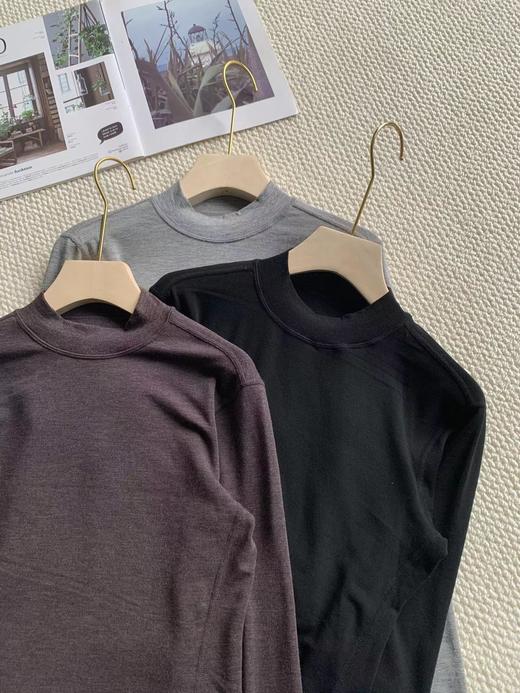 F010713女士半高领微双面短绒拉绒长袖打底T恤 商品图6