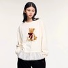 F010743新款「伤心小熊」可脱卸蝴蝶结拼接下摆长袖T恤 商品缩略图4