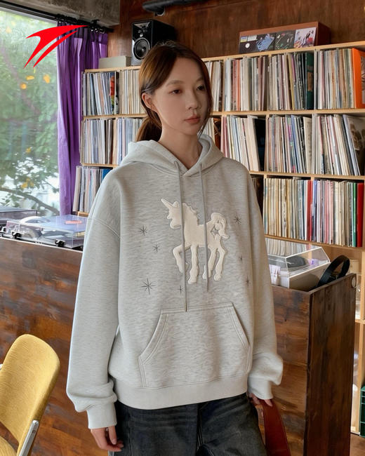 金莱克马年连帽卫衣男女款春季简约百搭宽松打底衫情侣外套卫衣JLK6211 商品图4