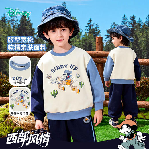 迪士尼（Disney）女童长袖连衣裙甜美休闲外穿拼接卫衣网纱连衣裙2026春季新款裙装ZD1FT016 商品图1