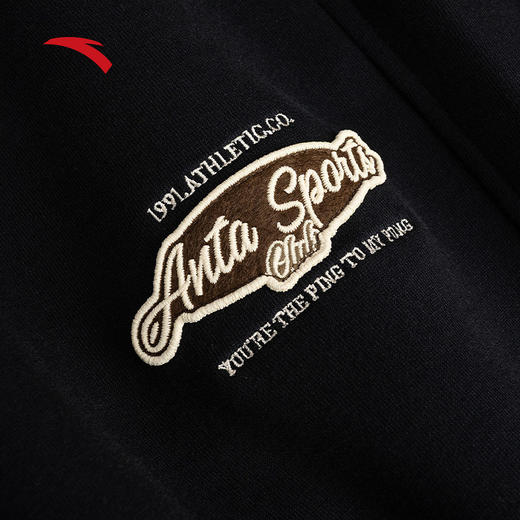 安踏运动复古抓绒通勤长裤宽松百搭运动裤152618301S 商品图4