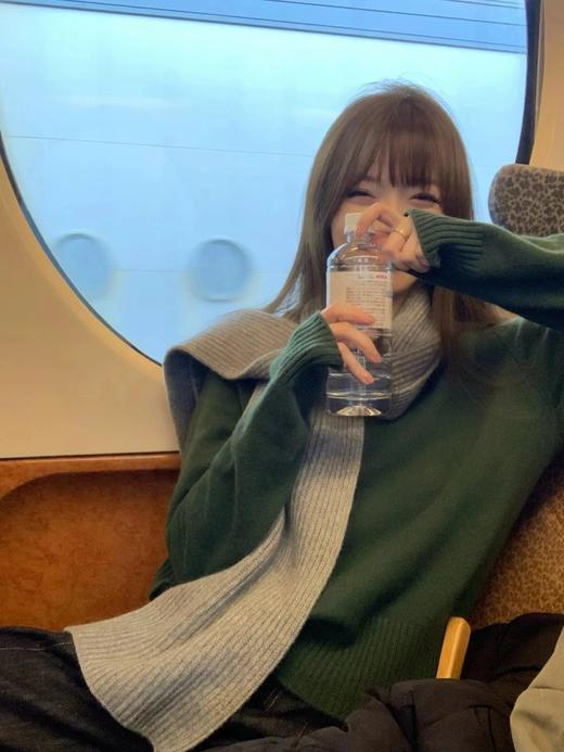 F010702显白碧玺绿~冬季糕级感宽松百搭套头圆领羊毛毛衣 商品图6