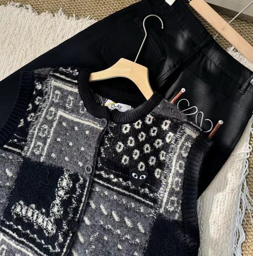 F010710慵懒复古感大地色系拼色针织无袖马甲女 商品图12