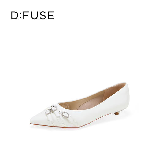 Dfuse迪芙斯2026春季新款尖头交叉带小钻扣轻朋克小猫跟单鞋女鞋DFE1111051 商品图5