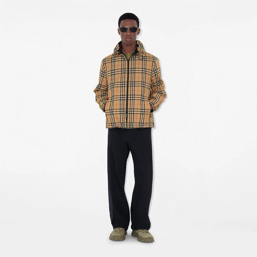 BURBERRY 巴宝莉 男士硅胶贴片双面格纹连帽夹克外套 格子 8110371 B9368 商品图3