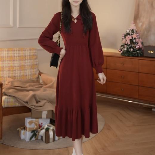 鹿向南「昭昭如愿」新中式国风气质高级感女春季针织长袖连衣裙 商品图2