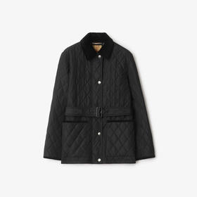 BURBERRY 巴宝莉 女士马术骑士设计标签绗缝尼龙夹克棉服 黑色 8110378 A1189