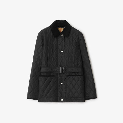 BURBERRY 巴宝莉 女士马术骑士设计标签绗缝尼龙夹克棉服 黑色 8110378 A1189 商品图0