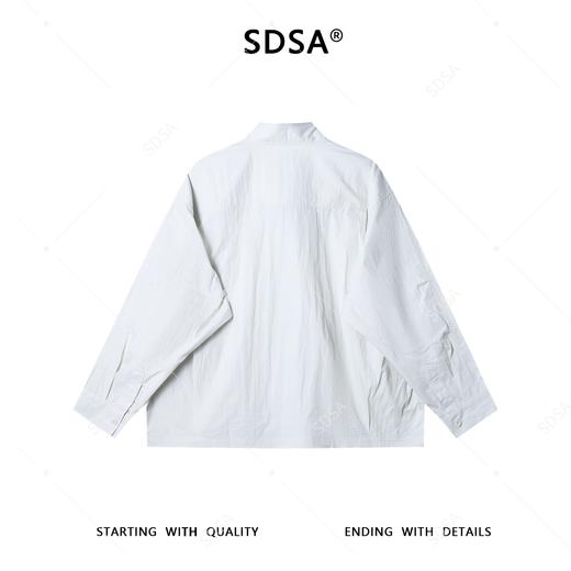 31088SDSA男士秋冬新款痞帅男装韩版简约纯色纽扣立领长袖衬衫百搭宽松 商品图5