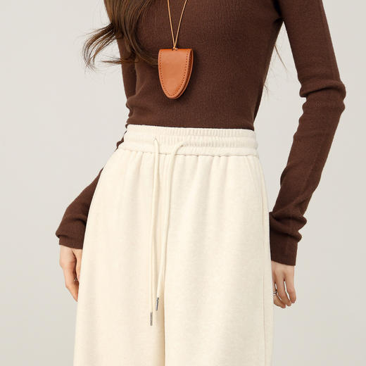 【1/21新品】熙世界加绒裤子女外穿加厚糯米裤阔腿长裤2025冬季今年流行梧桐裤 商品图2