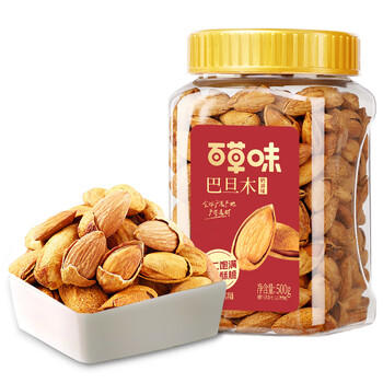 百草味 罐装巴旦木500g 坚果零食扁桃仁手剥每日坚果送礼 /休闲食品 /坚果炒货 /巴旦木/桃仁 商品图1