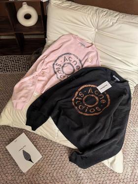 F010721破坏水洗做旧复古休闲宽松中性版圆领卫衣