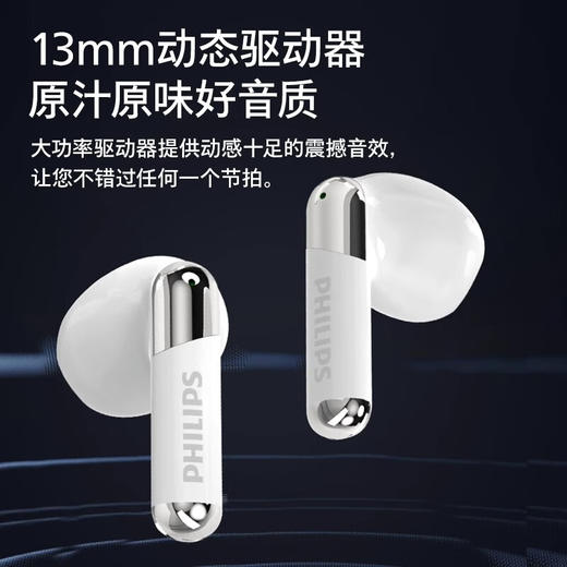 飞利浦TAT1168真无线蓝牙耳机白色【分仓直发，72小时内发货，周末及节假日不发货】 商品图4