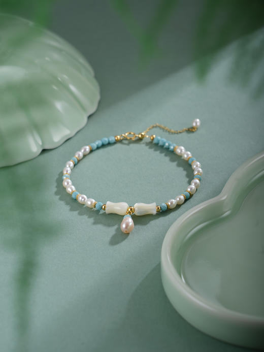 子佩集【珍爱铃兰】银S925珍珠惜王妃手链【SGB0490009】3.7mm珠镀金2601 商品图8