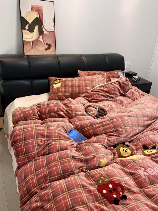 【清仓150元/套】【一套约7斤重】萌趣毛巾绣220g牛奶绒四件套【不支持退换货】 商品图6